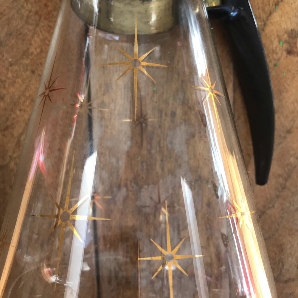 Vintage Mid-Century Modern 1950s MGM Corningware Atomic Starburst Glass Carafe - Picture 4 of 8